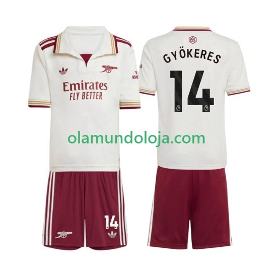 Camisola Arsenal Viktor Gyokeres 14 Criança Equipamento Terceiro 2025-2026 Manga Curta